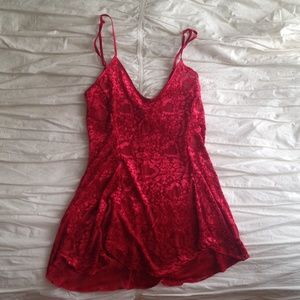 Red velvet heart lingerie piece NWOT